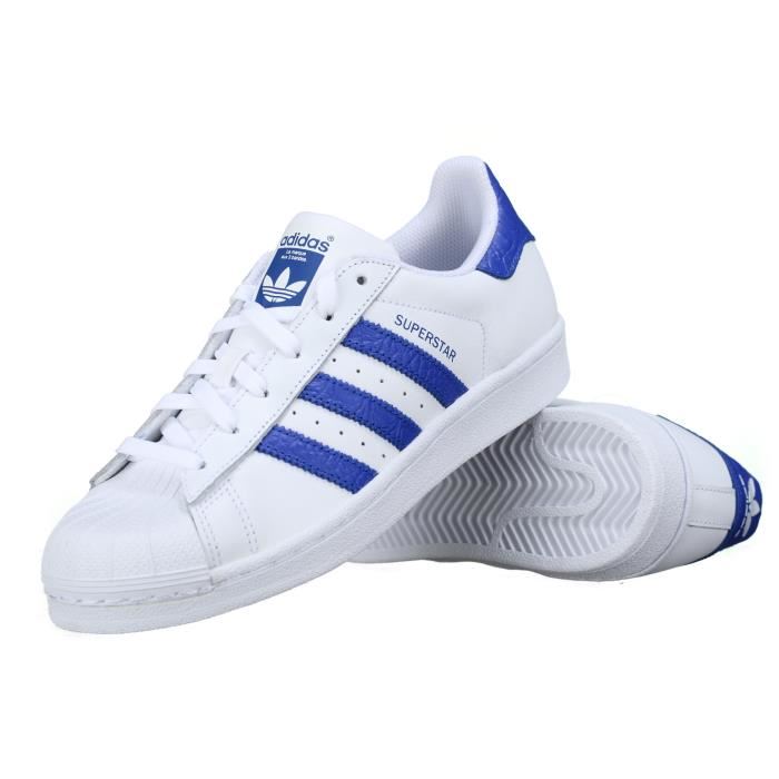 adidas superstar blanche et bleu